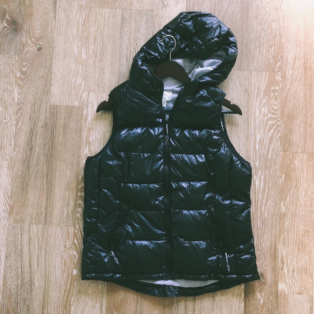 Black Puffer Vest + Hood
